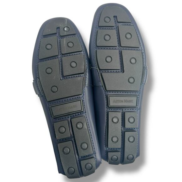 NEW Aston Marc Men's Navy Blue Charter Bit Loafer Size 11 Faux Leather Slip On - Picture 8 of 11